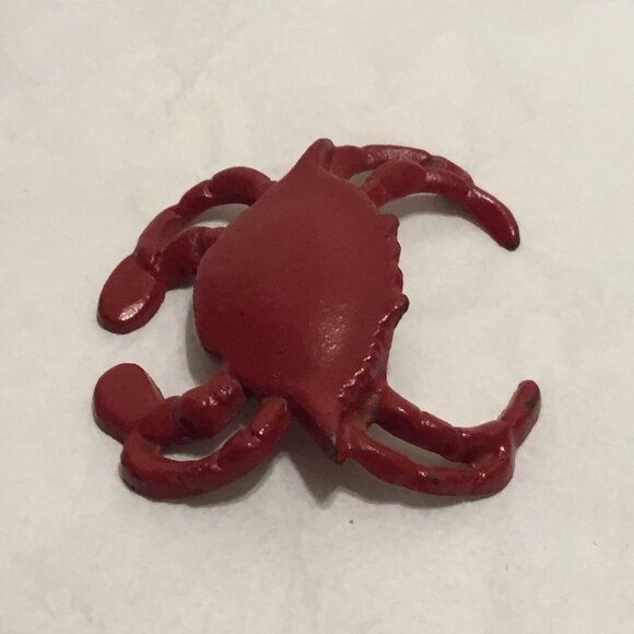 Vintage red painted cast iron crab paperweight - Picture 3 of 5